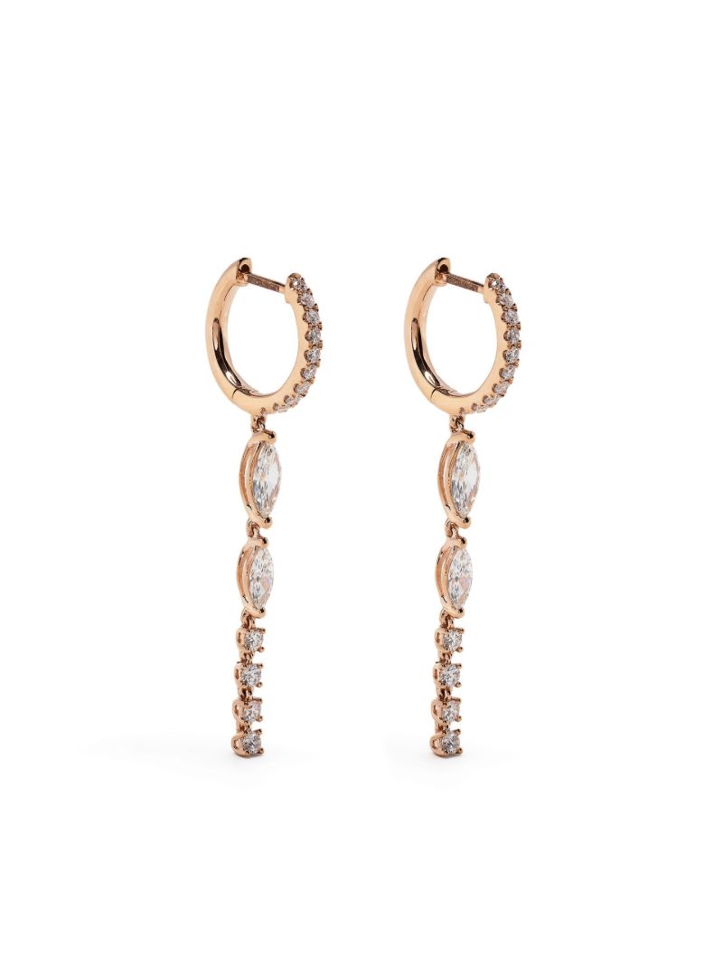 18k Rose Gold Diamond Drop Earrings