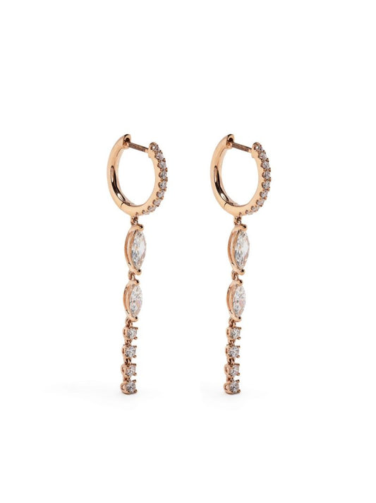 18k Rose Gold Diamond Drop Earrings