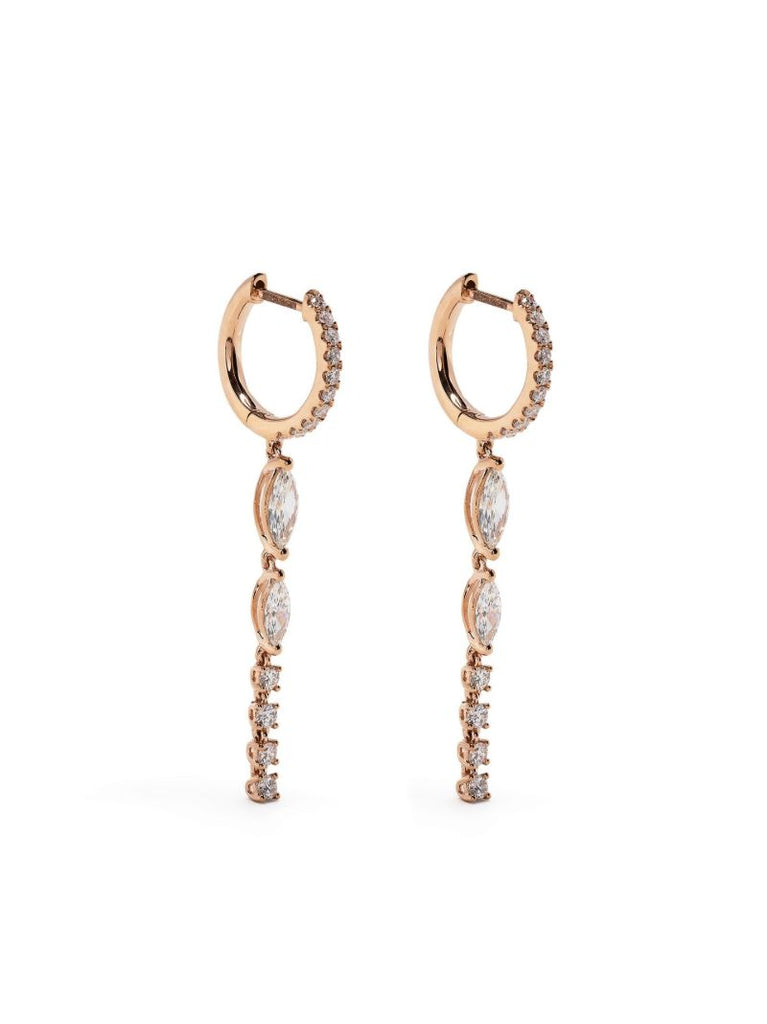18k Rose Gold Diamond Drop Earrings