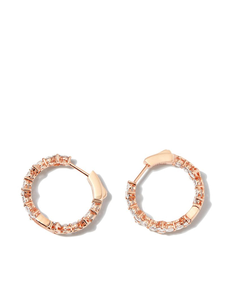 18k Rose Gold Vivi Diamond Eternity Hoop Earrings