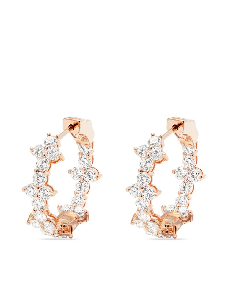 18k Rose Gold Vivi Diamond Eternity Hoop Earrings