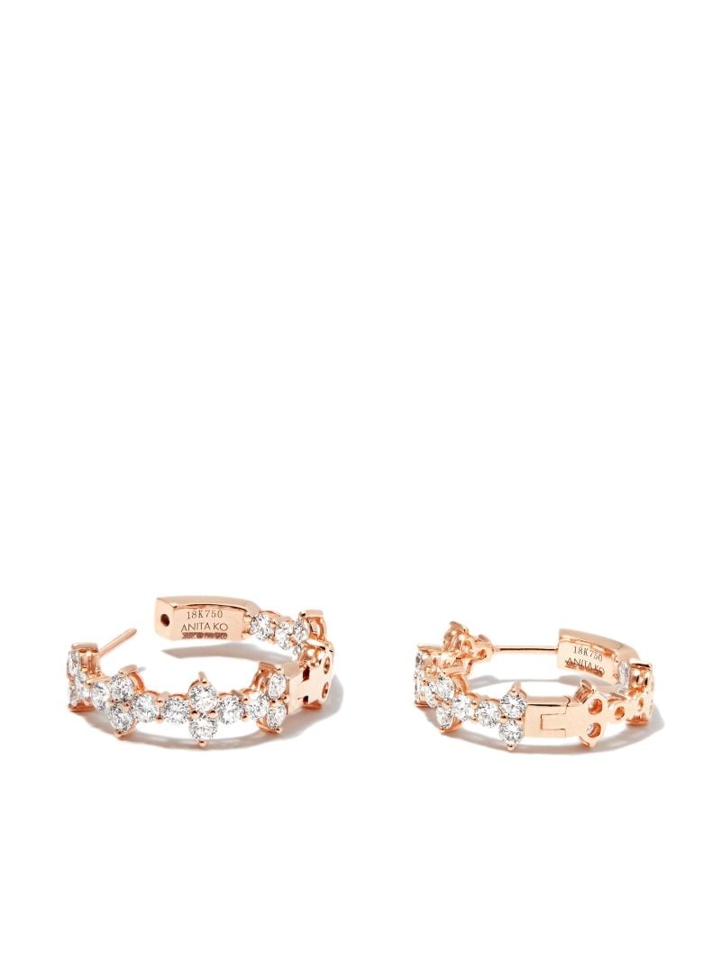 18k Rose Gold Vivi Diamond Eternity Hoop Earrings