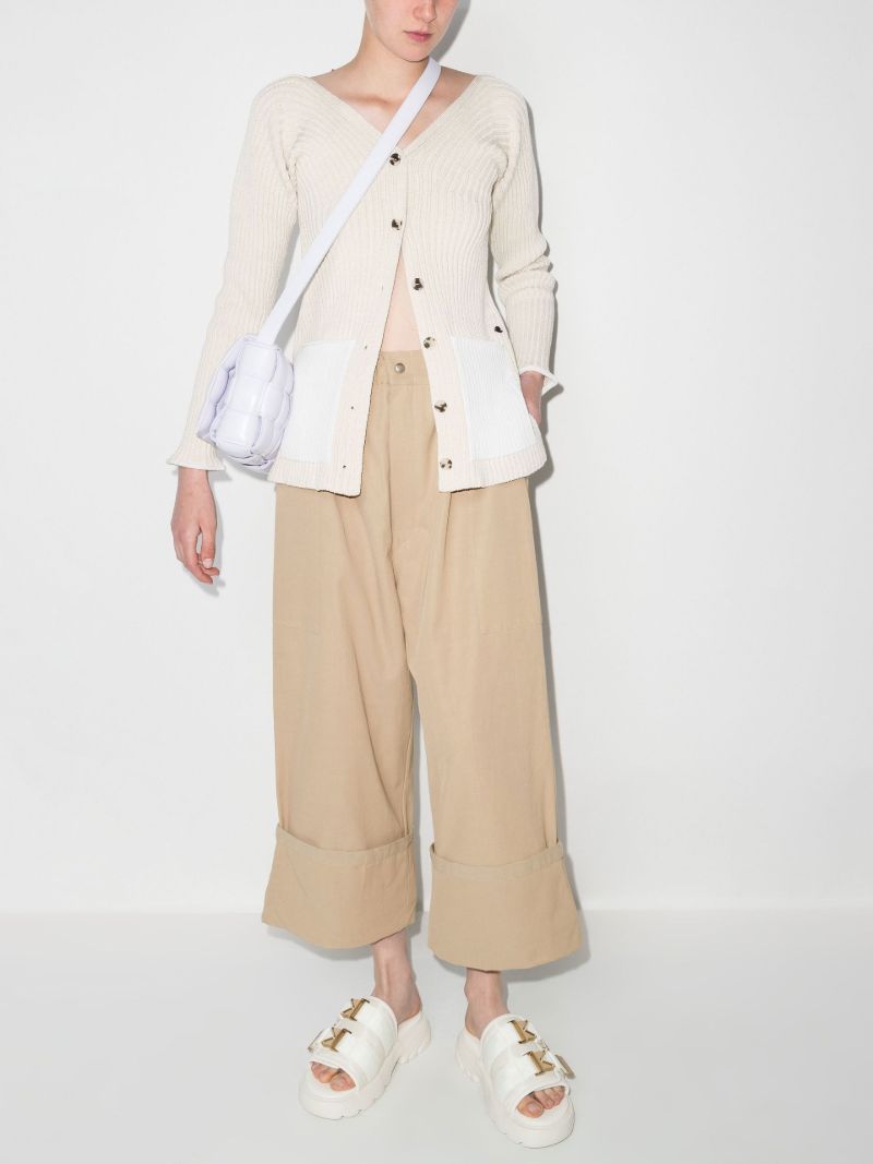1952 Gabardine Cropped Wide Leg Trousers