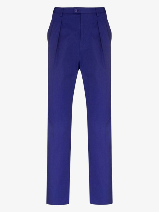 Blue Pleated Loose Leg Trousers