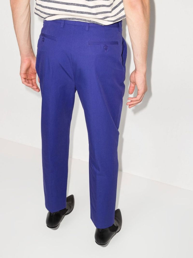 Blue Pleated Loose Leg Trousers