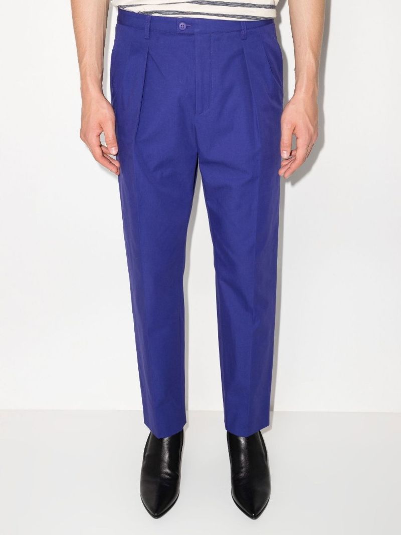 Blue Pleated Loose Leg Trousers