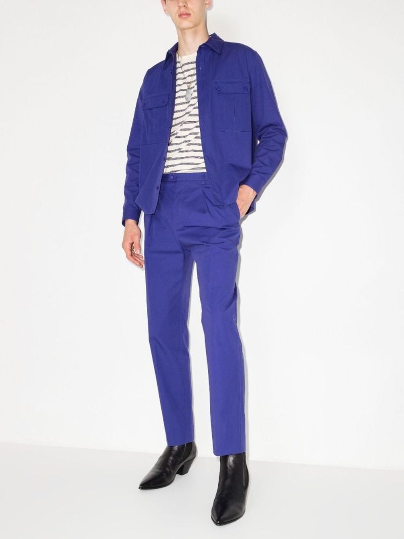 Blue Pleated Loose Leg Trousers