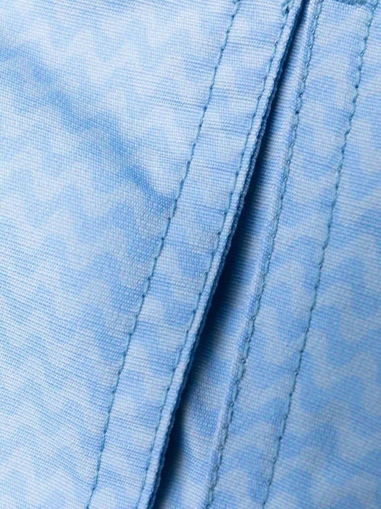 Blue Zigzag Print Swim Shorts