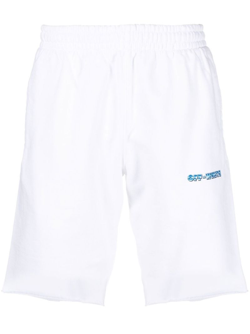 White Arrows Print Track Shorts