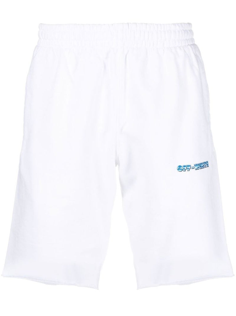 White Arrows Print Track Shorts