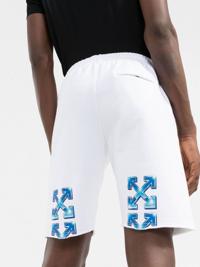 White Arrows Print Track Shorts