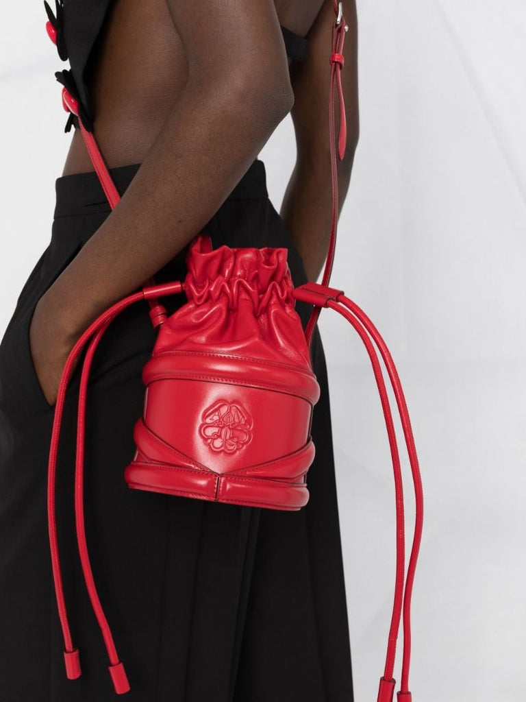 Red the Curve Leather Bucket Bag