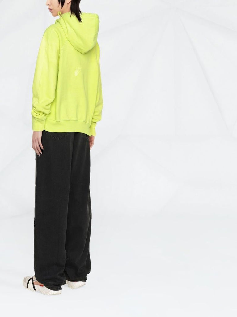 Yellow Logo Cotton Hoodie