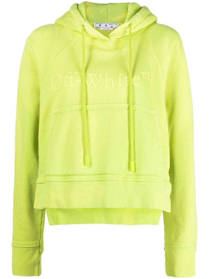 Yellow Logo Cotton Hoodie