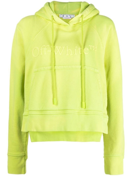 Yellow Logo Cotton Hoodie