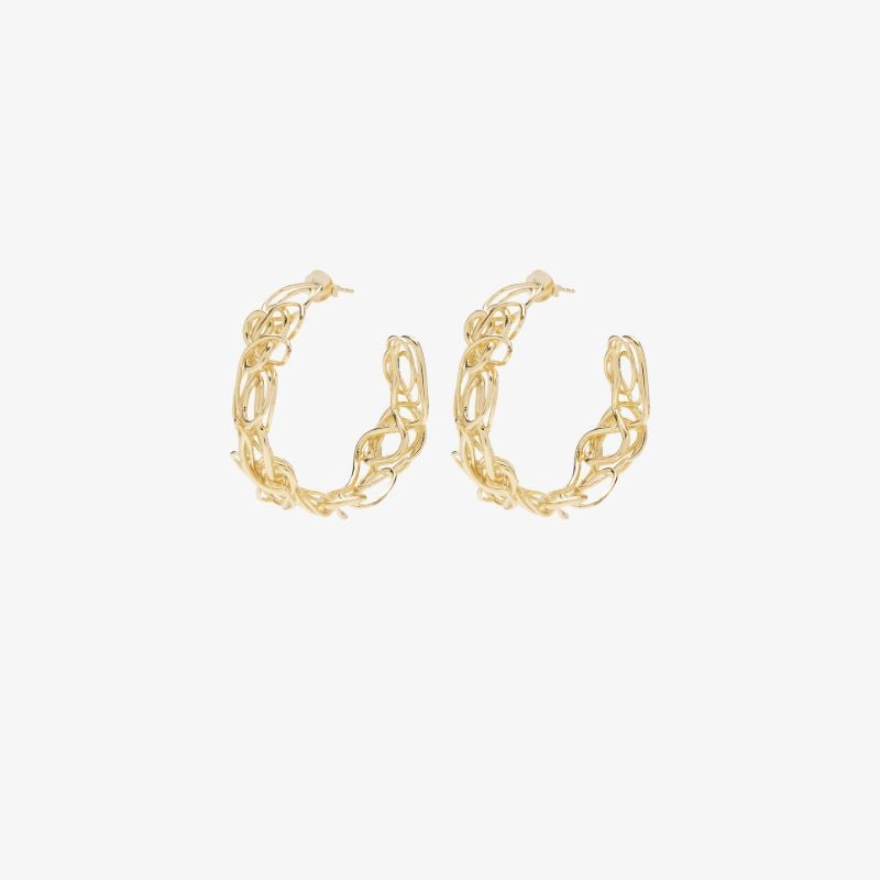 Gold Vermeil F38 Hoop Earrings
