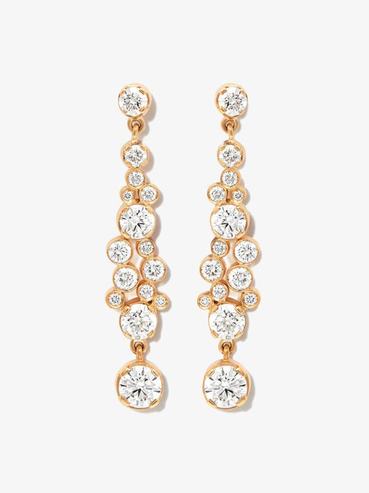 18k Yellow Gold Splash Diamond Drop Earrings