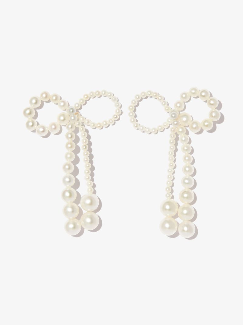 14k Yellow Gold Grande Rosette Pearl Earrings