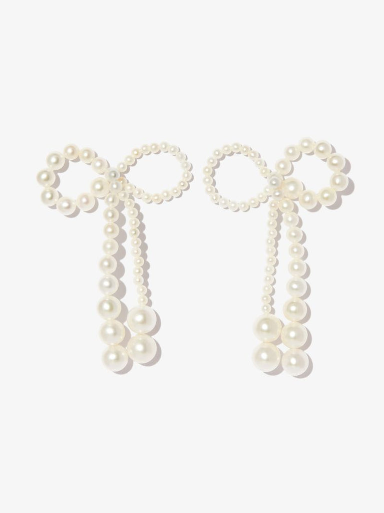 14k Yellow Gold Grande Rosette Pearl Earrings