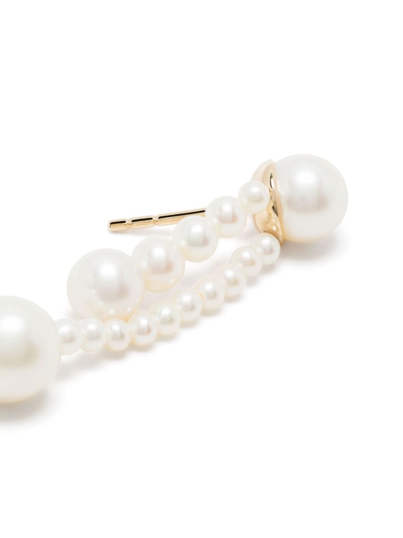 14k Yellow Gold Ruban De Perle Pearl Drop Earrings