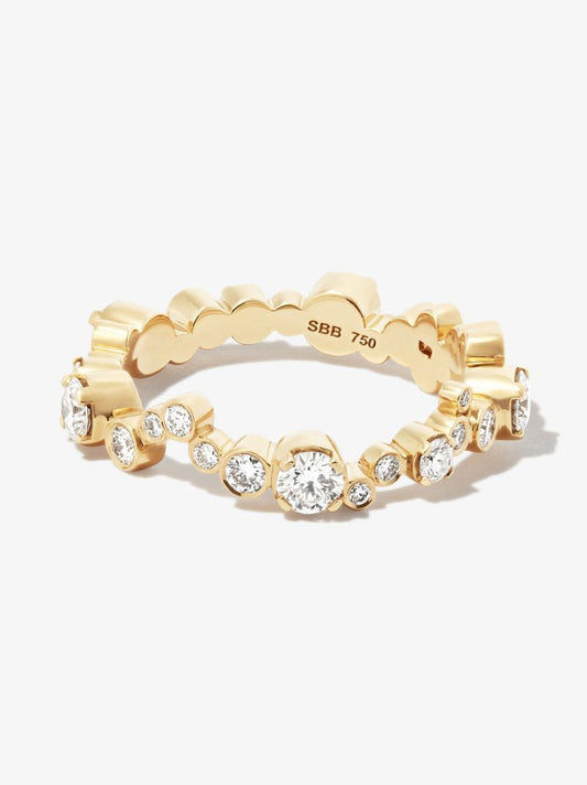 18k Yellow Gold Ensemble Splash Diamond Ring