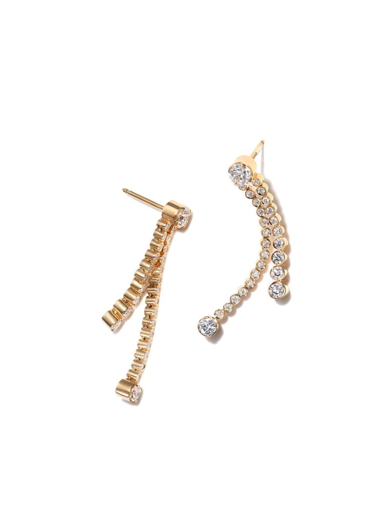 18k Yellow Gold Ruban Diamond Drop Earrings