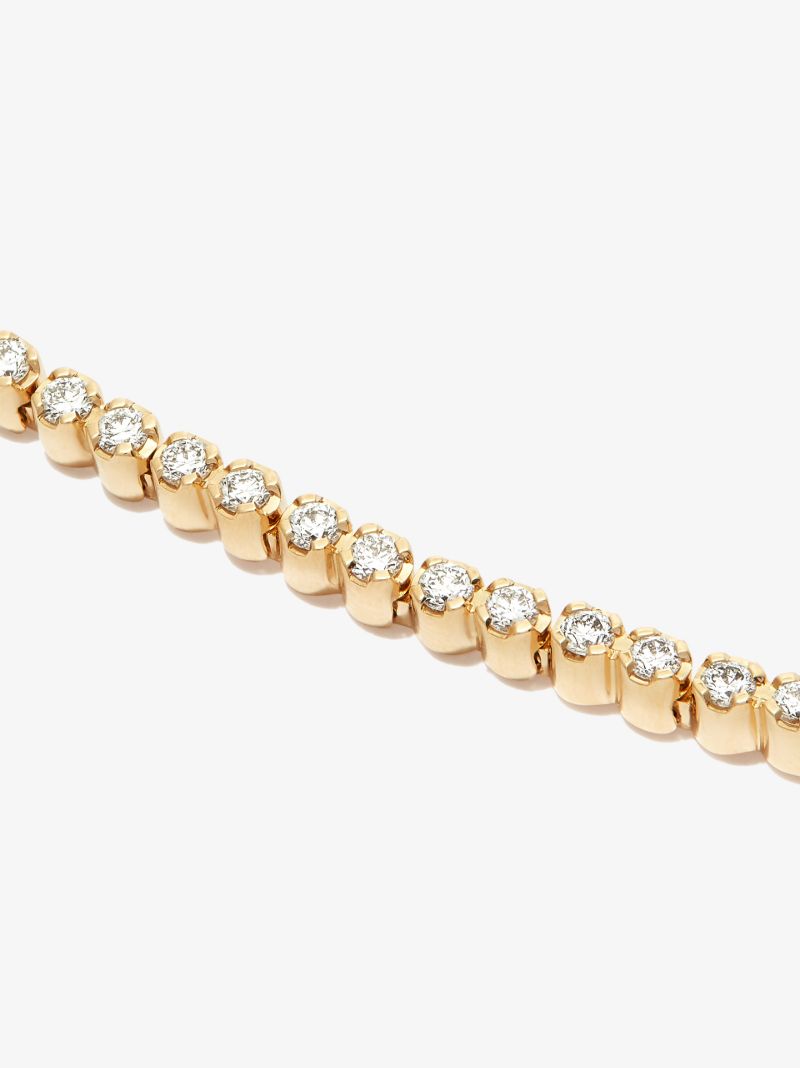 18k Yellow Gold Bracelet De Tennis Nuage Diamond Bracelet