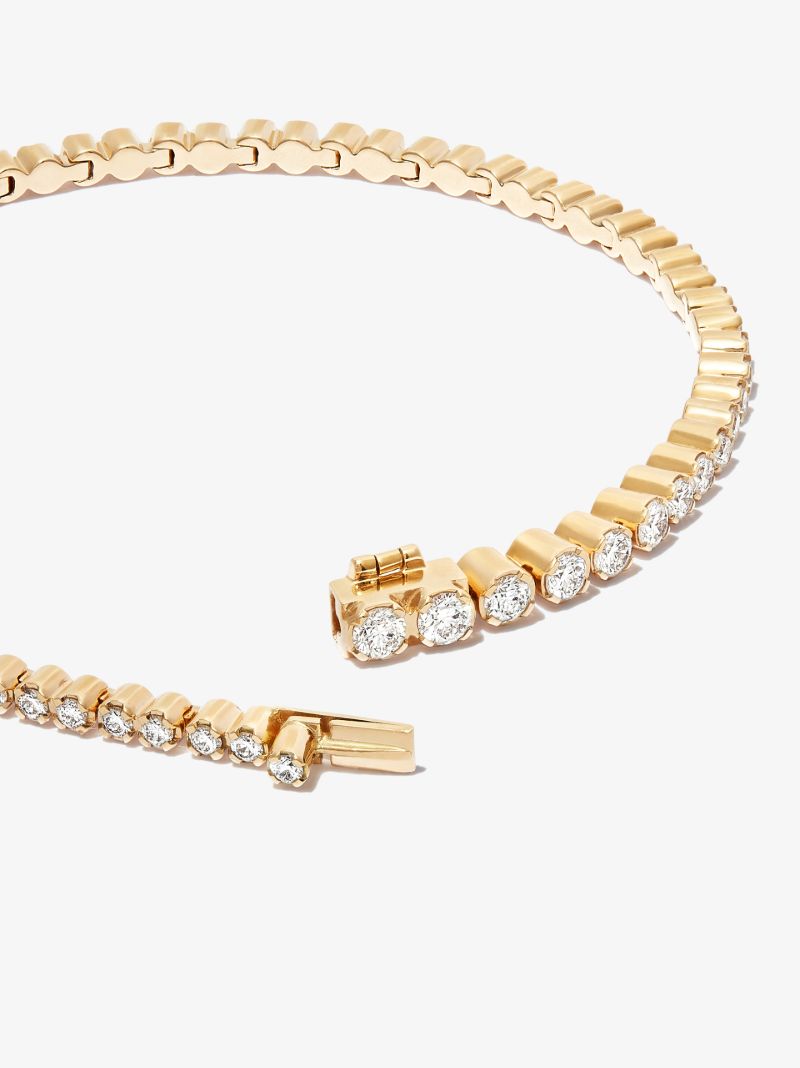 18k Yellow Gold Bracelet De Tennis Nuage Diamond Bracelet