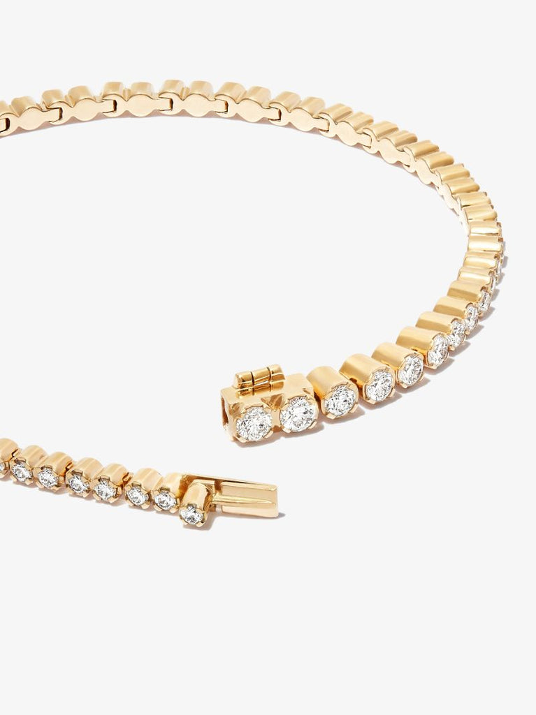 18k Yellow Gold Bracelet De Tennis Nuage Diamond Bracelet