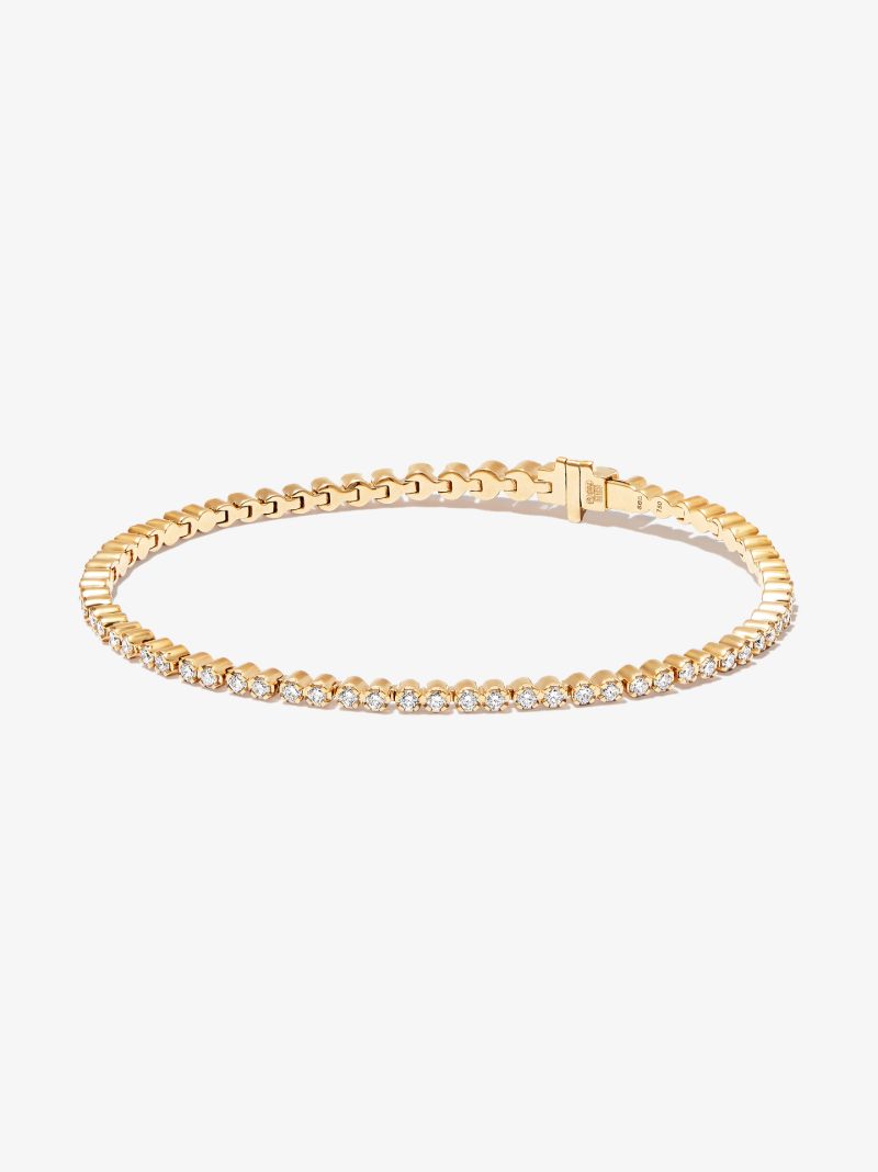 18k Yellow Gold Bracelet De Tennis Nuage Diamond Bracelet