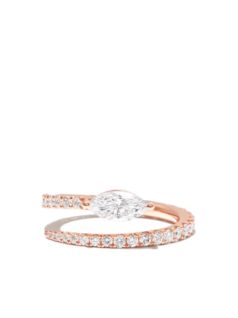 18k Rose Gold Diamond Coil Ring