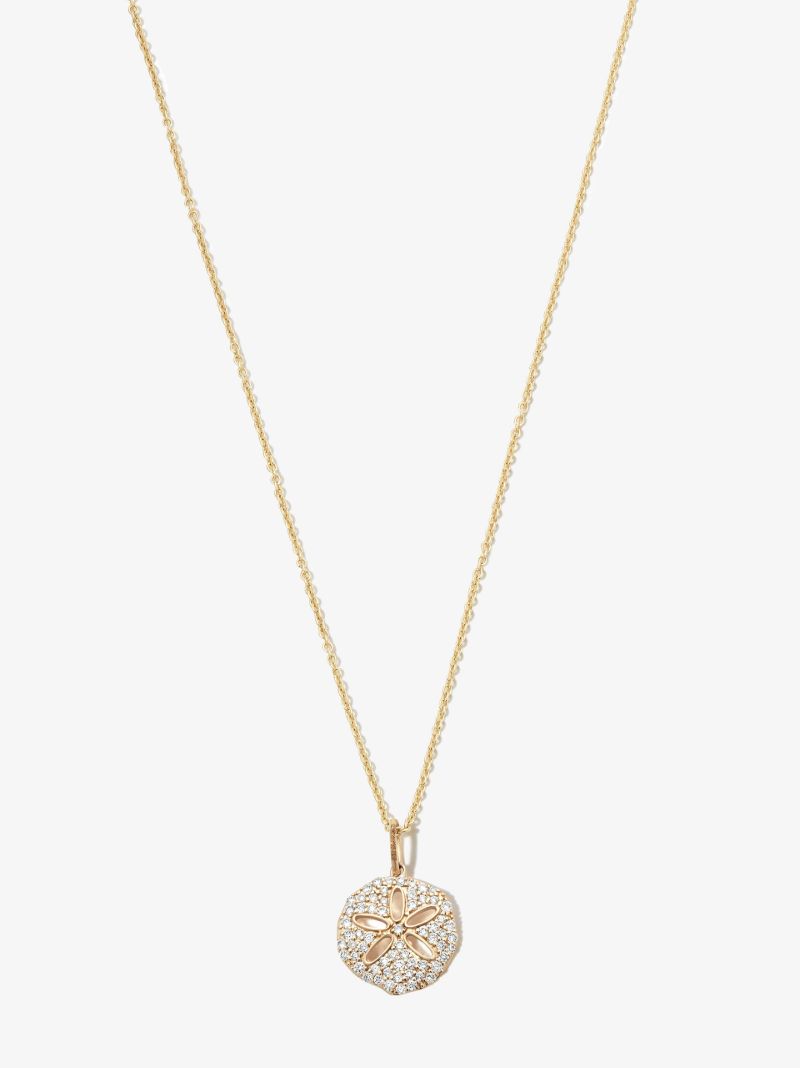 14k Yellow Gold Sand Dollar Diamond Necklace