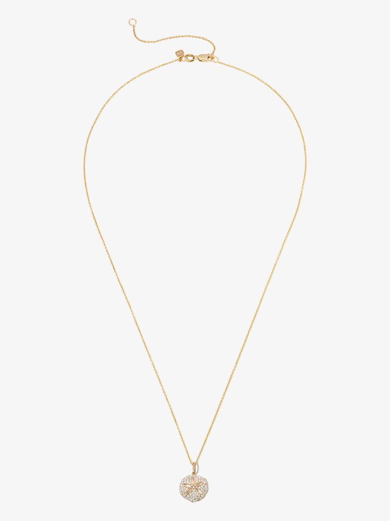 14k Yellow Gold Sand Dollar Diamond Necklace