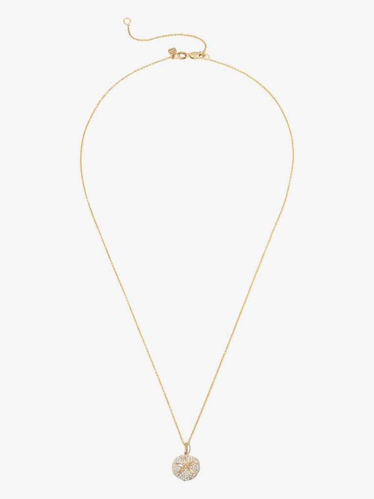 14k Yellow Gold Sand Dollar Diamond Necklace