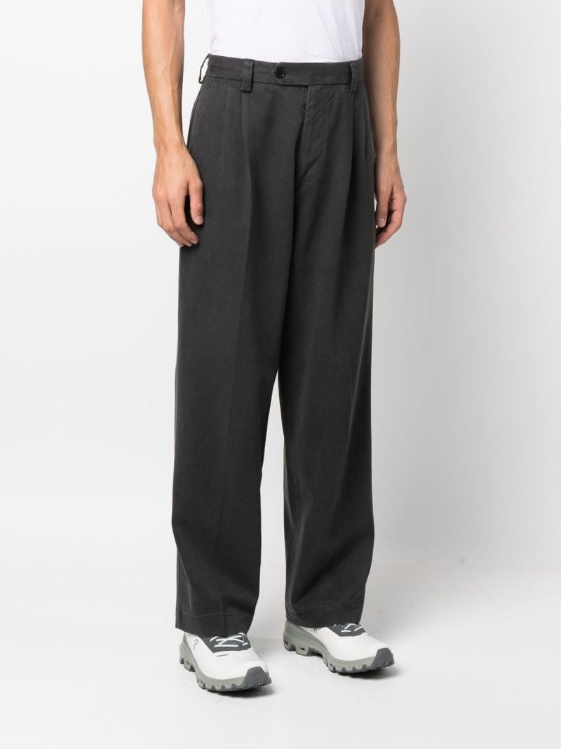 Grey Classic Straight-leg Trousers