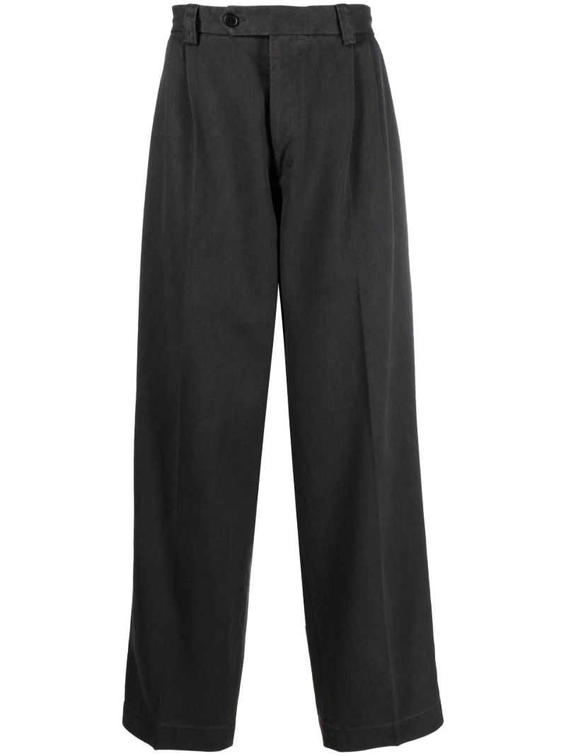 Grey Classic Straight-leg Trousers