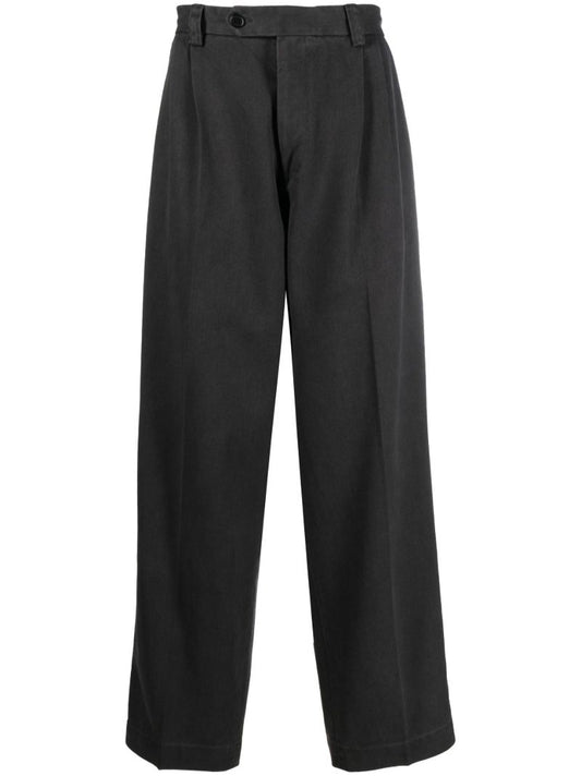 Grey Classic Straight-leg Trousers