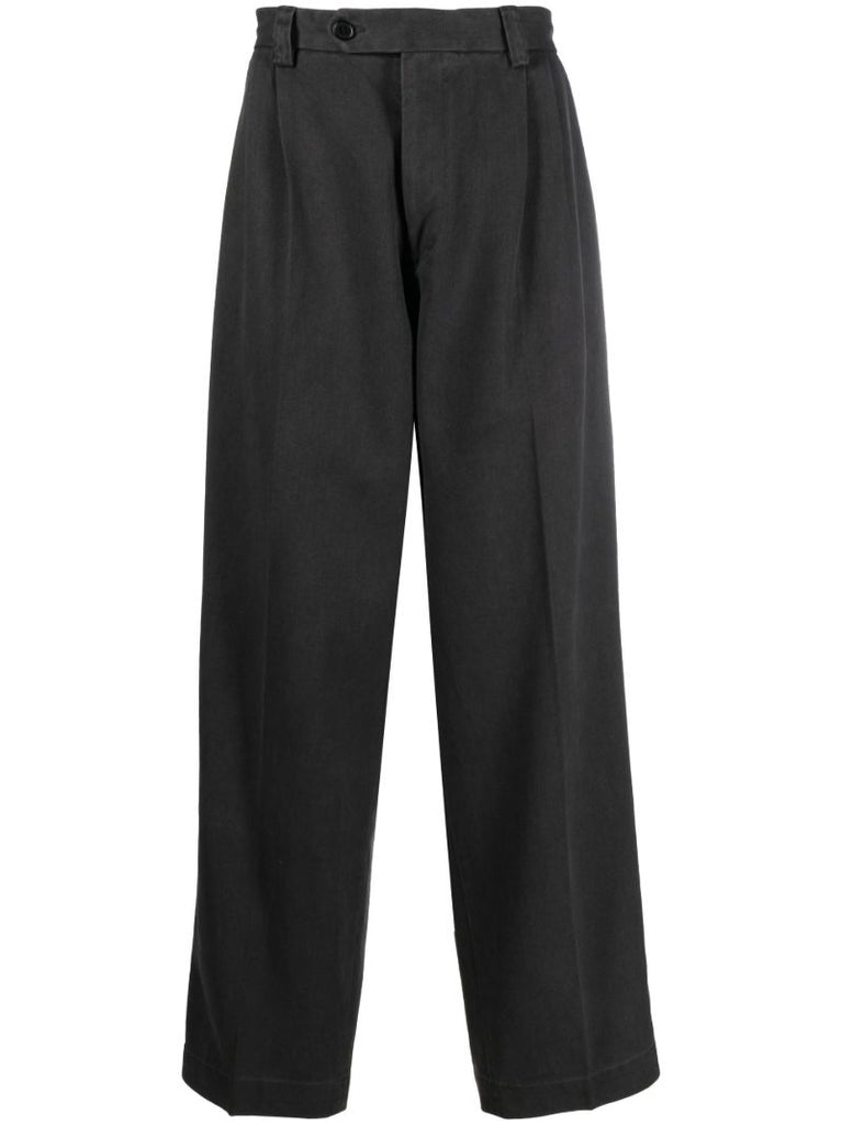 Grey Classic Straight-leg Trousers
