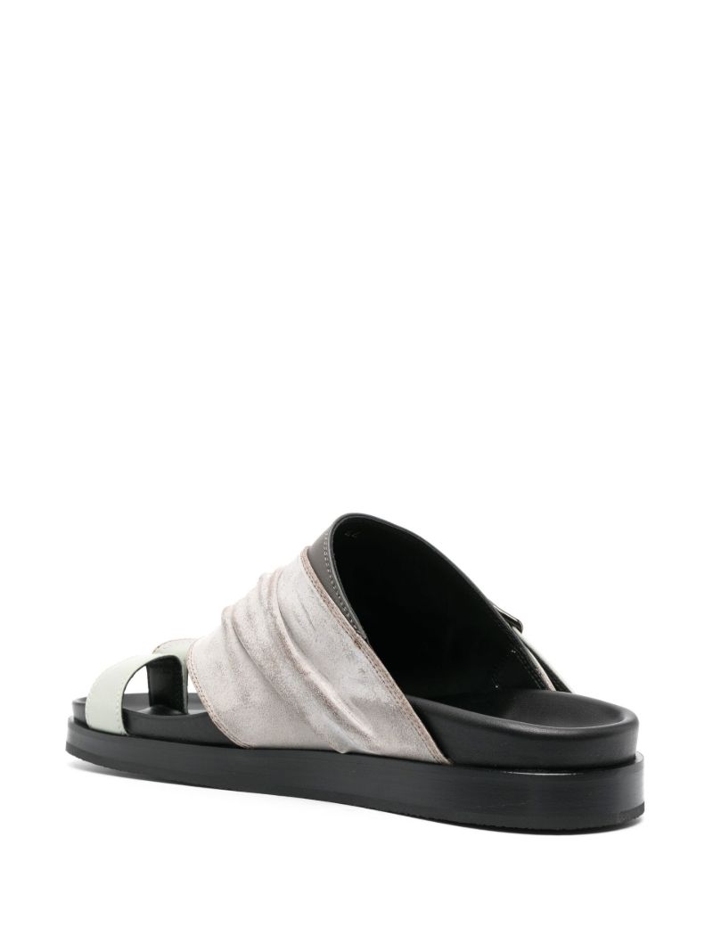 Grey Valakas Ruched Leather Sandals