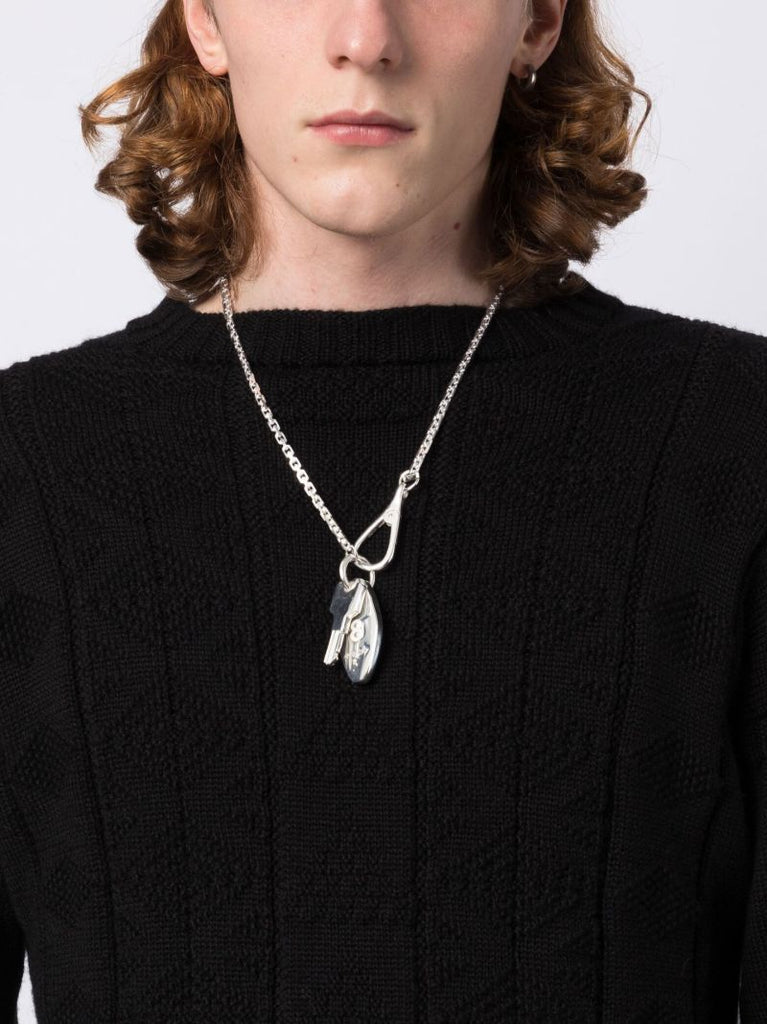 Sterling Silver Hl Towers Key Pendant Necklace