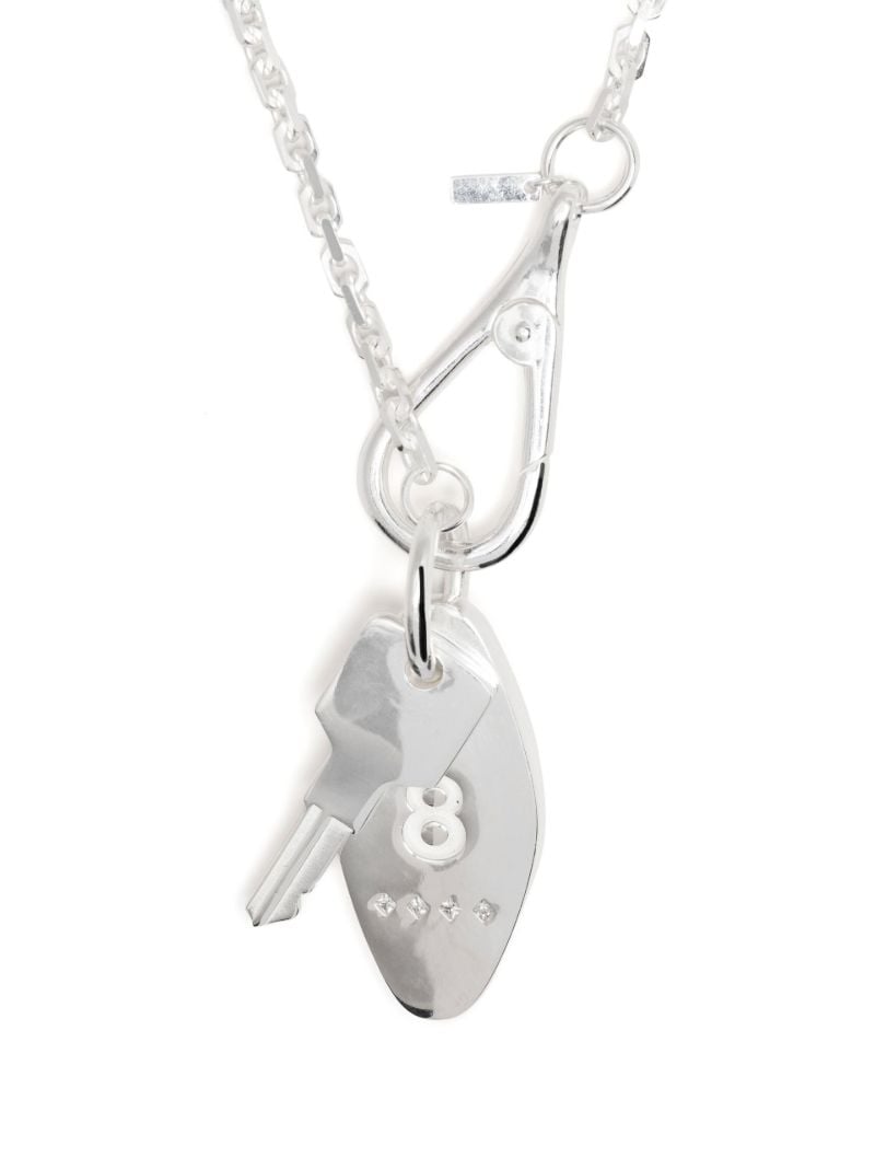 Sterling Silver Hl Towers Key Pendant Necklace