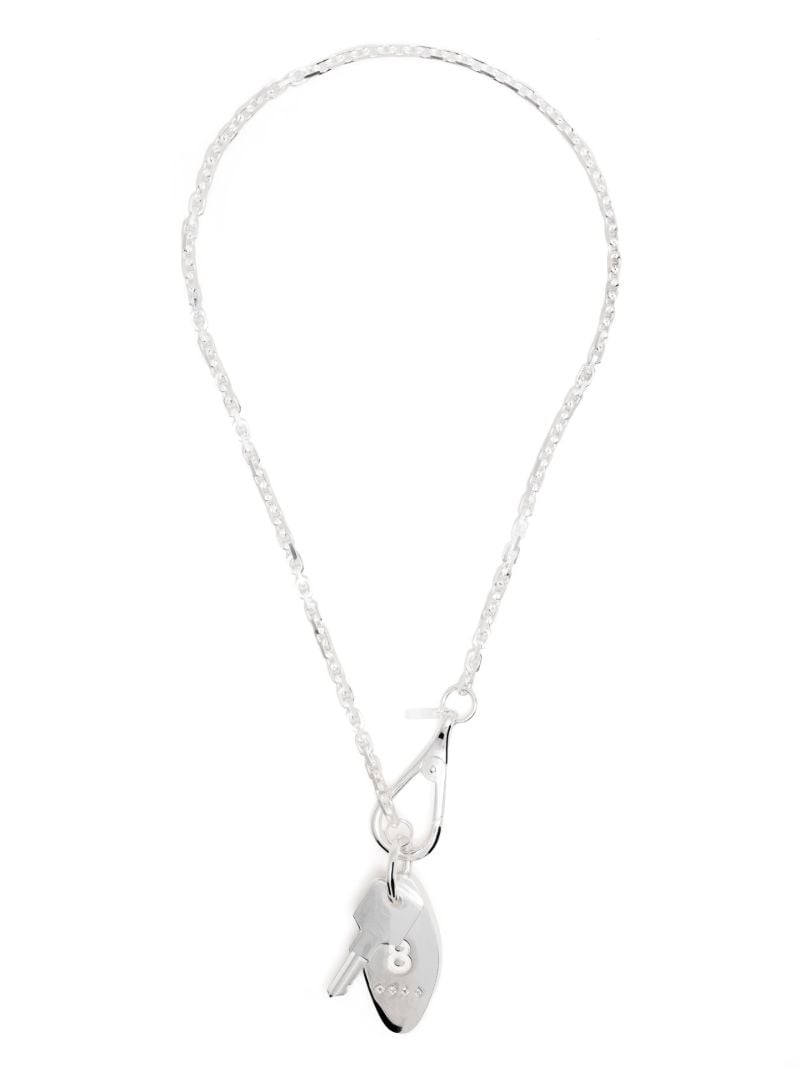 Sterling Silver Hl Towers Key Pendant Necklace