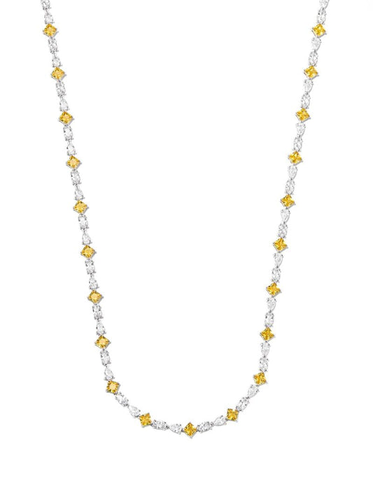 Sterling Silver Multi Cut Crystal Tennis Necklace