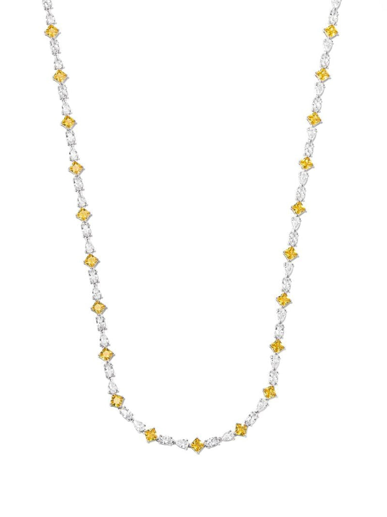 Sterling Silver Multi Cut Crystal Tennis Necklace