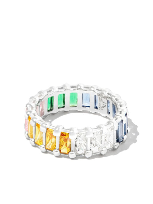 Sterling Silver Rainbow Crystal Eternity Ring