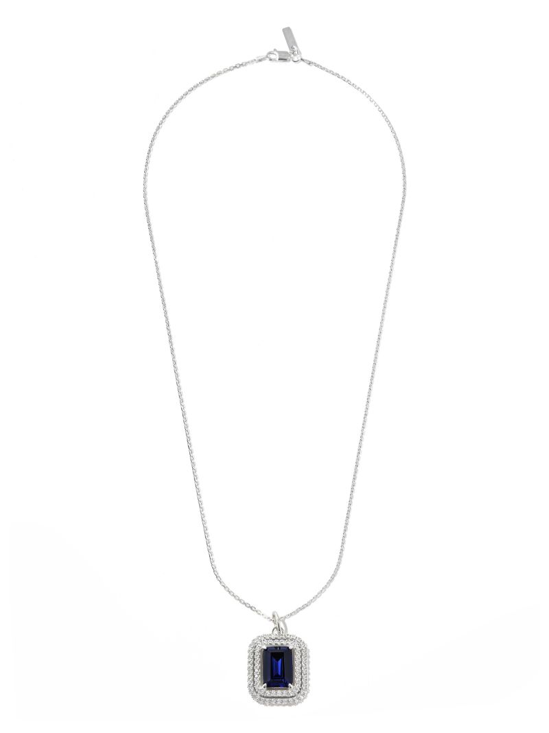 Sterling Silver Topaz Pendant Necklace