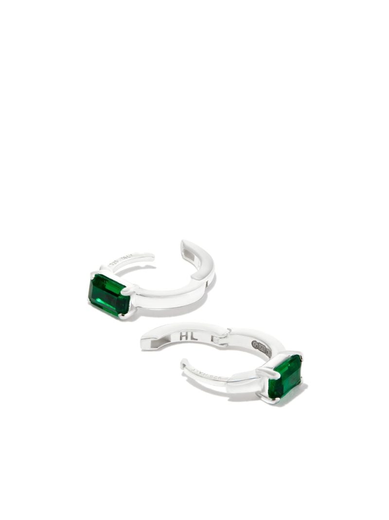 Sterling Silver Crystal Hoop Earrings