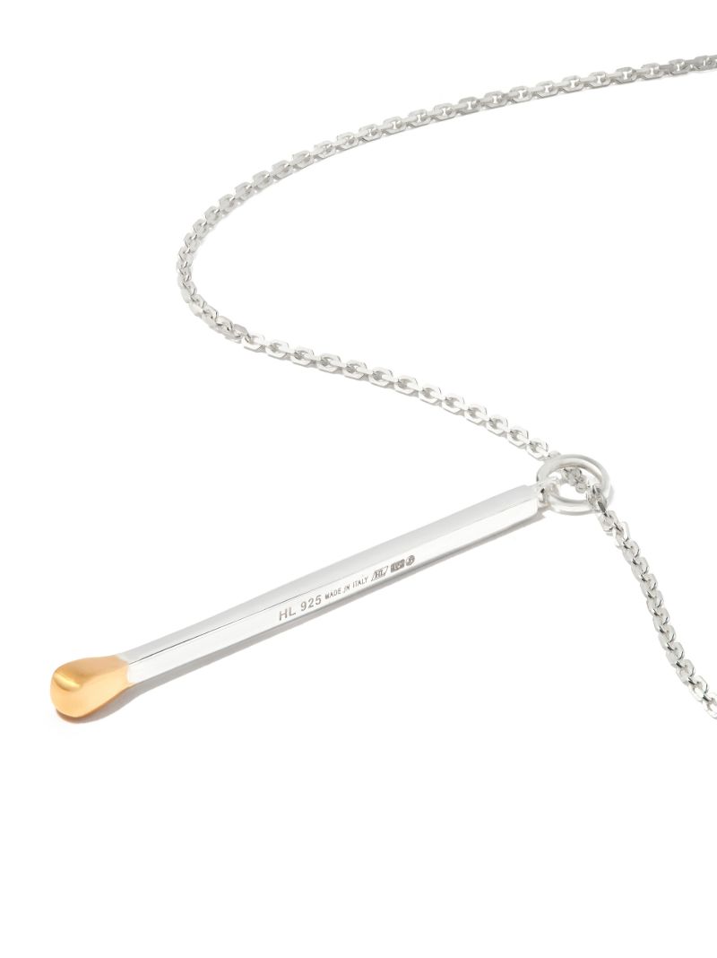 Sterling Silver Matchstick Pendant Necklace