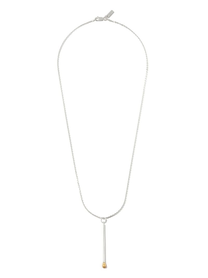 Sterling Silver Matchstick Pendant Necklace