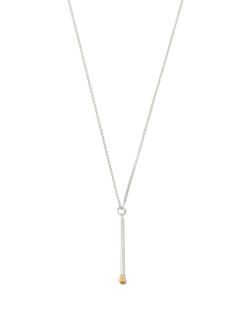 Sterling Silver Matchstick Pendant Necklace